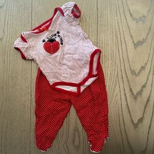 Duck Duck Goose baby girl 0-3 month love bug outfit set
